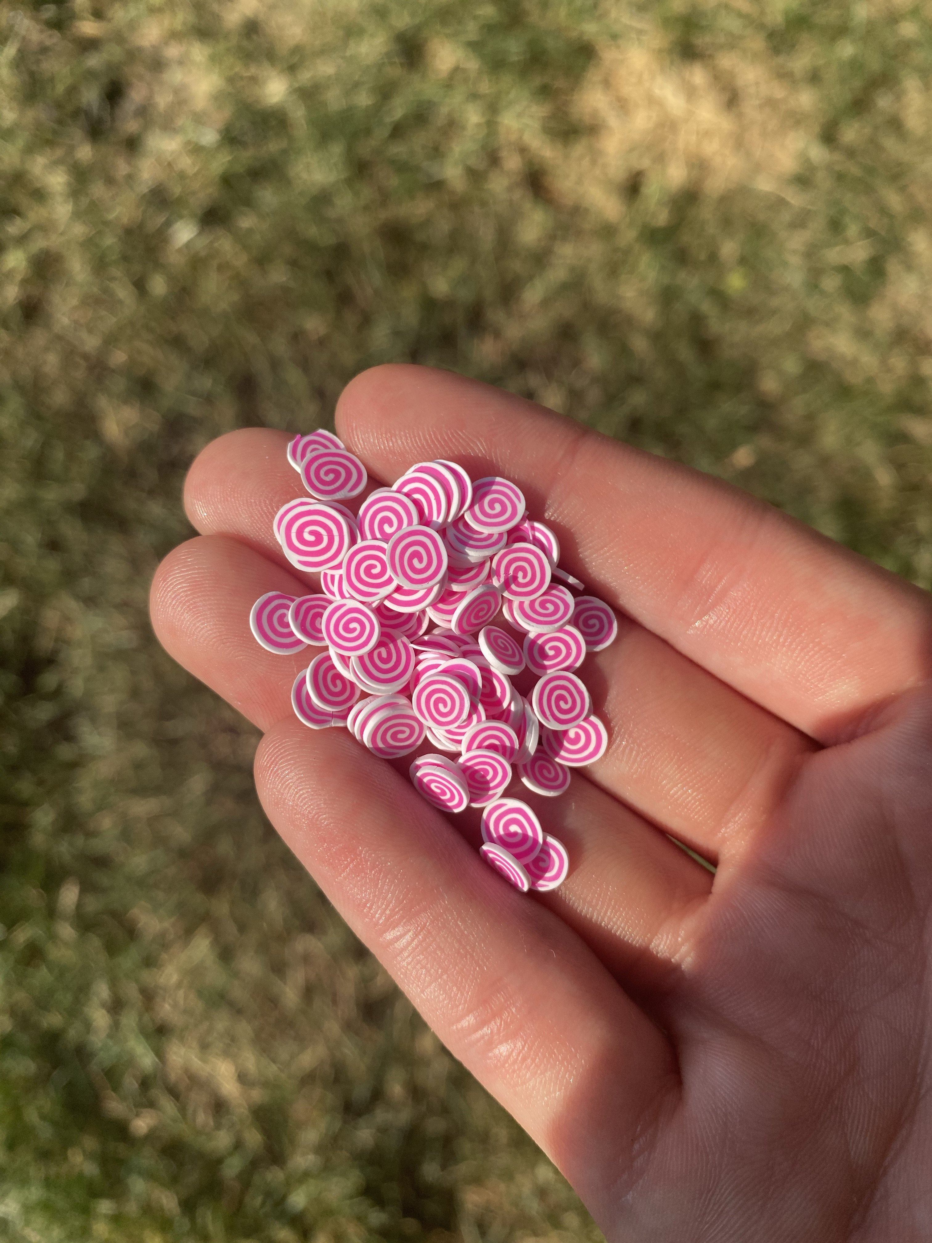 Pink Swirl Polymer Slices