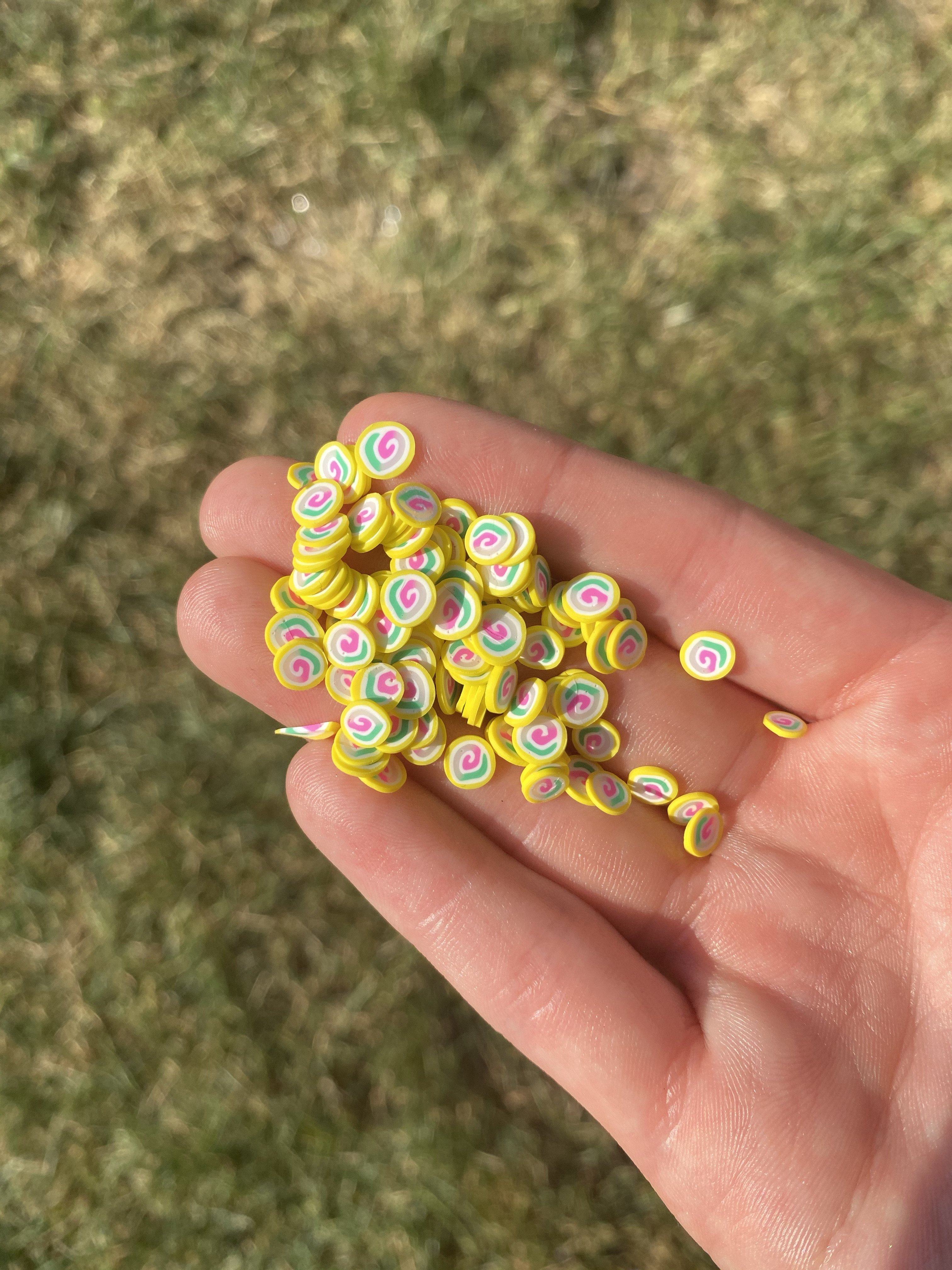 Yellow Swirl Polymer Slices